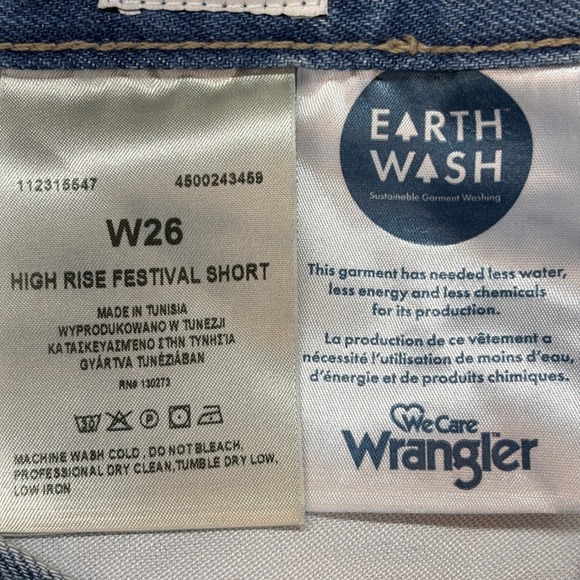 Wrangler High Rise Festival Bermuda Shorts Vintage Days Blue Denim 26 New - Picture 6 of 11